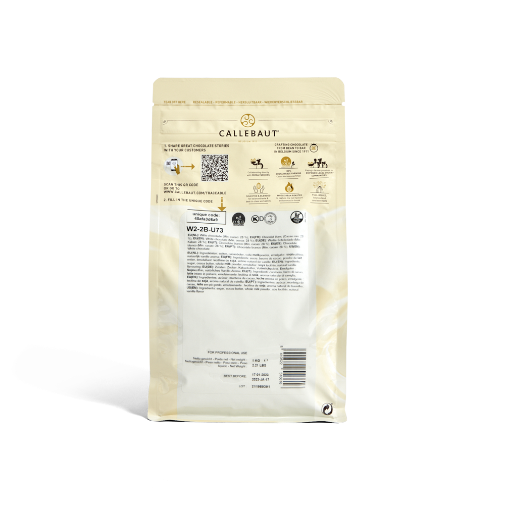 Callebaut W2 28% White Chocolate Callets 1kg