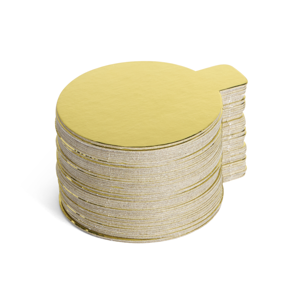 Round Cakeboard Gold 80mm 50pk